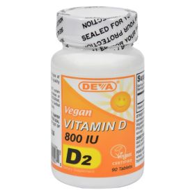 Deva Vegan Vitamins - Vitamin D - 800 Iu - 90 Tablets