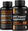 Joint Support Supplement with Turmeric Curcumin Glucosamine Chondroitin MSM Ginger Bromelain Nutritional Herbal Supplements for Men Women Helps with I