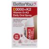 D3000 Plus K2 Vitamin D Plus K2 Oral Spray by BetterYou for Unisex - 0.40 oz Spray