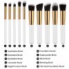 10 pcs makeup brush set (White Golden)