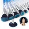 10pcs Professional Makeup Brush with Crystal Handle Foundation Brush (Crystal blue)